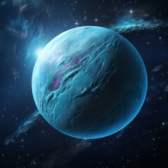 Wall Mural - celestial wonder: a blue planet in the vastness of space