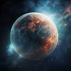 Wall Mural - A Cosmic Symphony: A Breathtaking View of a Distant Planet