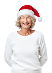 Canvas Print - PNG Wearing christmas hat sweater photography portrait.