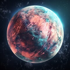 Wall Mural - a glowing cosmic planet in the vastness of space