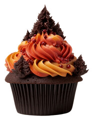 Canvas Print - PNG Fall season cupcake dessert icing food.