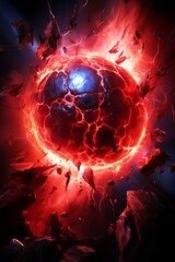 Wall Mural - cosmic explosion: a fiery burst of energy in space