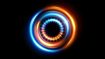 Wall Mural - Rounded Gold Blue Light Shiny, 4K High Quality Video