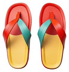 Poster - PNG Minimal colorful sandals flip-flops footwear clothing.