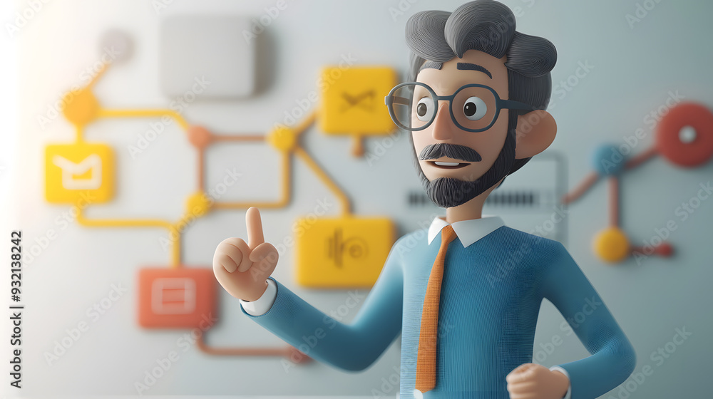 Ilustrace Project Management Visualizing Workflow with 3D Business ...
