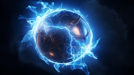 Wall Mural - Abstract Glowing Sphere with Energy and Light