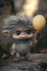 Poster - Cute Troll Holding a Balloon