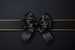 © Kate - Title	large satin black golden  bow on a black background, card, invitation, gift certificate