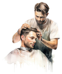 Sticker - PNG Adult togetherness hairdresser relaxation.