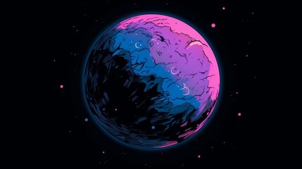 Wall Mural - cosmic planet: a vibrant digital artwork