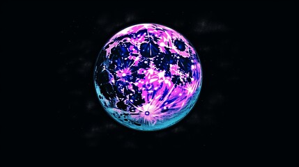 Wall Mural - cosmic moon: a digital art exploration of the night sky