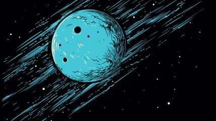 Wall Mural - cosmic blue planet: a journey through the stars