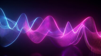 Wall Mural - Abstract Neon Wave Background