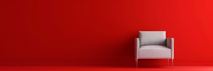 Wall Mural - chair in a  red room