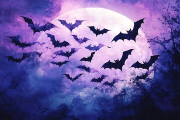 Poster - halloween background with bats