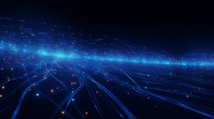 Wall Mural - Abstract Digital Art: Glowing Lines and Network Connections