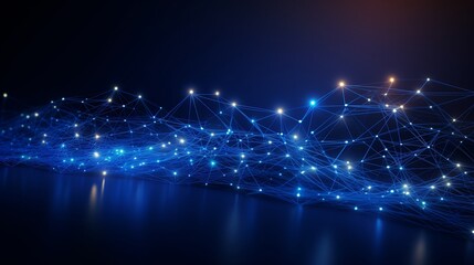 Wall Mural - Abstract Network Connection - Digital Technology Background