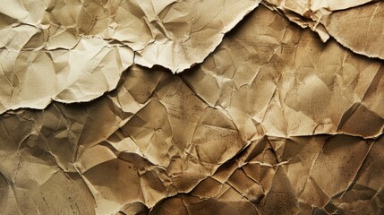 Canvas Print - Aged wrinkled paper texture Torn paper backdrop