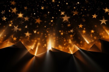 Wall Mural - golden stars night sky abstract background