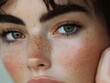© BrandwayArt - Close-up of a person with freckles and striking green eyes