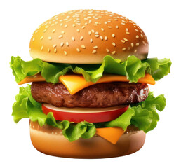 Canvas Print - PNG Burger food hamburger vegetable.