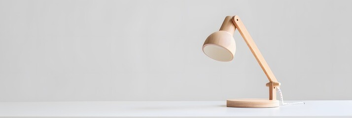 Canvas Print - A desk lamp atop a table, adjacent to another lamp on a wooden table