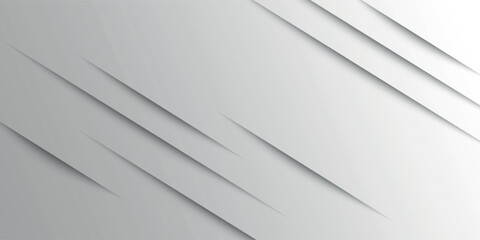 Poster - white geometric and waves abstract background