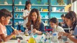 © luck - Elementary School Children Participate in a Science Experiment with Their Teacher in a Classroom