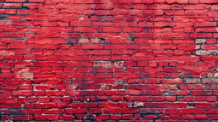 Wall Mural - Seamless red brick wall texture for urban backdrop with copy space