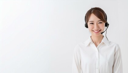 20代のオペレーターのアジア人の女性。（An Asian female operator in her 20s.）
