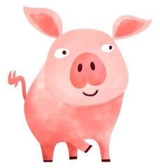 Poster - Pig png farm animal digital art, transparent background