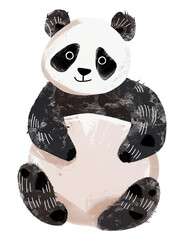 Canvas Print - Panda bear png cute animal, transparent background