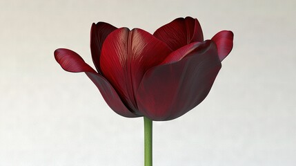 Sticker -   Close-up of a red flower on a white background with a white wall in the background