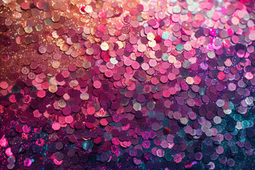 Wall Mural - vibrant colorful background with sparkling sequins in various colors. festive texture