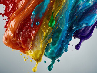 Wall Mural - Vivid splashes of paint in a colorful array