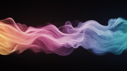 Wall Mural - Colorful abstract smoke flow against a dark background