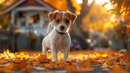 Wall Mural - Cute Jack Russell puppy close up