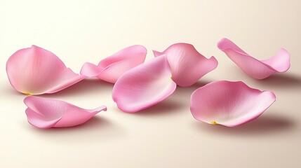 Wall Mural -   A cluster of rosy blossoms rests atop a pristine table, adjacent to a pale peach wall, casting a shadow