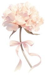 Poster - PNG  Elegant pastel pink peony illustration