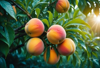 Wall Mural - apricots on a tree