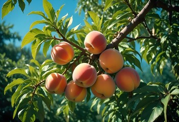 Wall Mural - apricots on a tree