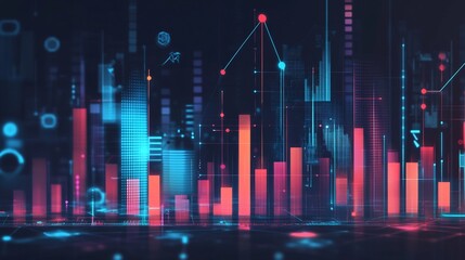 Poster - Abstract depiction of market analysis and strategic planning highlighting SWOT analysis and competitive advantage in a bold minimalist design