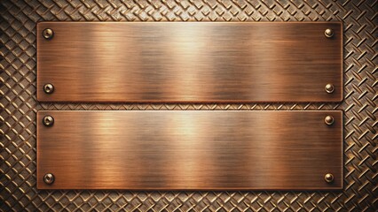 Industrial bronze metal plates with a textured surface, bronze, metal, industrial, plates, texture, shiny, brown, metallic