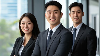 Sticker - Three people in suits and ties pose for a photo