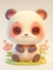 Wall Mural - Cute 3D pet panda