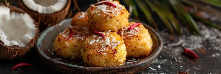 Sticker - Delightful baked treat made with grated coconut, cassava, and fragrant spices.