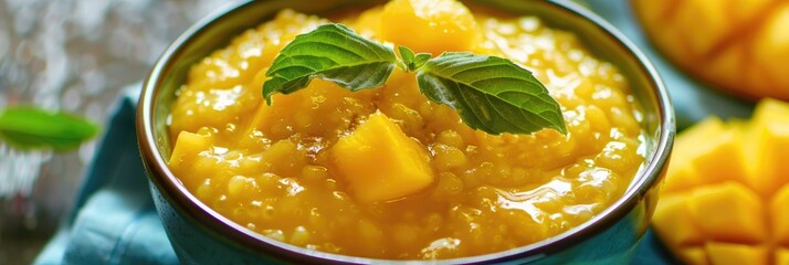 Wall Mural - Tasty Mango Sago Delight with a Smooth Consistency