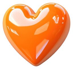 Wall Mural - PNG  Glossy orange heart illustration