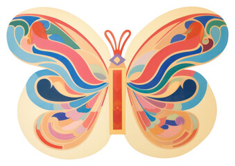 Poster - PNG Colorful abstract butterfly illustration