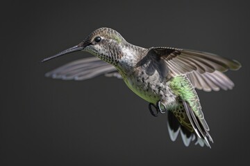 Wall Mural - A hummingbird spreads its wings as it flies through the air, a symbol of beauty and agility